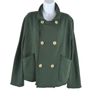 Frank & Eileen Mini Belfast Peacoat Jacket Large Green Cotton Preppy CJ-2129